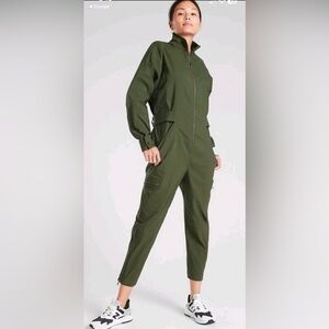 Athleta Women’s Lenox Olive Green Utility Jumpsuit